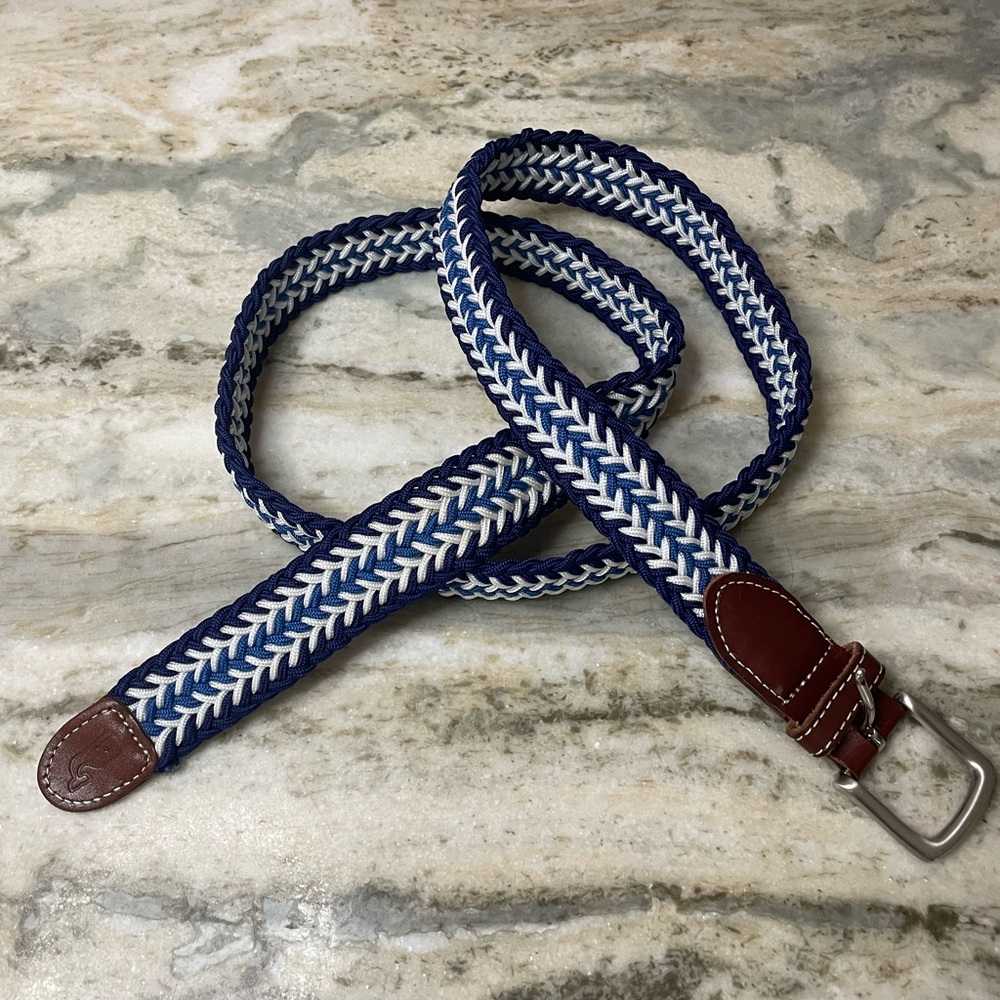 Vineyard Vines Blue and White Braided Belt - 44